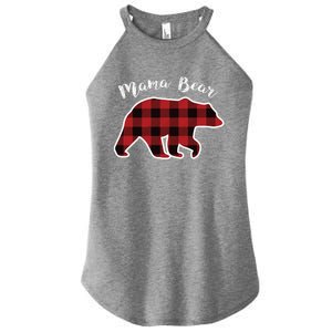 Mama Bear Red Plaid Christmas Pajama Family Mom Gift Meaningful Gift Women's Perfect Tri Rocker Tank