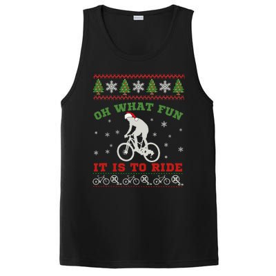 Mountain Bike Rider Oh What Fun Christmas Ugly Sweater PosiCharge Competitor Tank