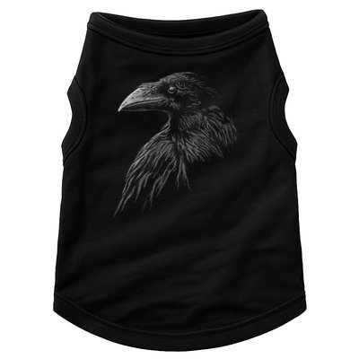 Mystical Black Raven Illustration Crow Artwork Doggie Tank