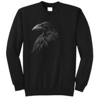 Mystical Black Raven Illustration Crow Artwork Sweatshirt