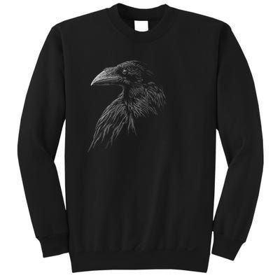 Mystical Black Raven Illustration Crow Artwork Sweatshirt