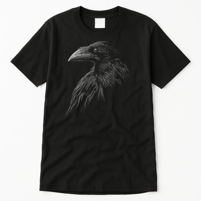 Mystical Black Raven Illustration Crow Artwork Tall T-Shirt
