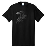 Mystical Black Raven Illustration Crow Artwork Tall T-Shirt