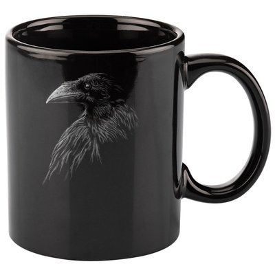 Mystical Black Raven Illustration Crow Artwork 11oz C Handle Ceramic Mug