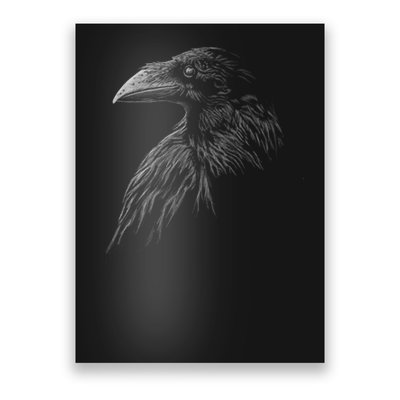 Mystical Black Raven Illustration Crow Artwork Poster