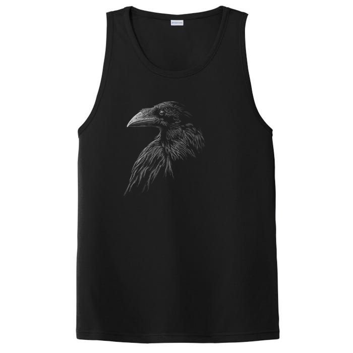 Mystical Black Raven Illustration Crow Artwork PosiCharge Competitor Tank