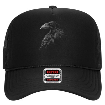 Mystical Black Raven Illustration Crow Artwork Hat