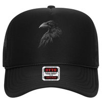 Mystical Black Raven Illustration Crow Artwork Hat