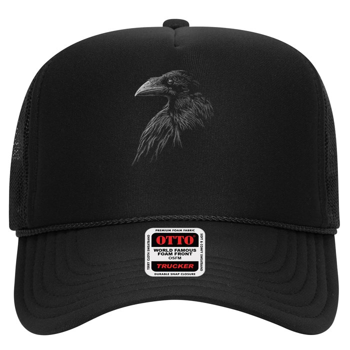 Mystical Black Raven Illustration Crow Artwork Hat