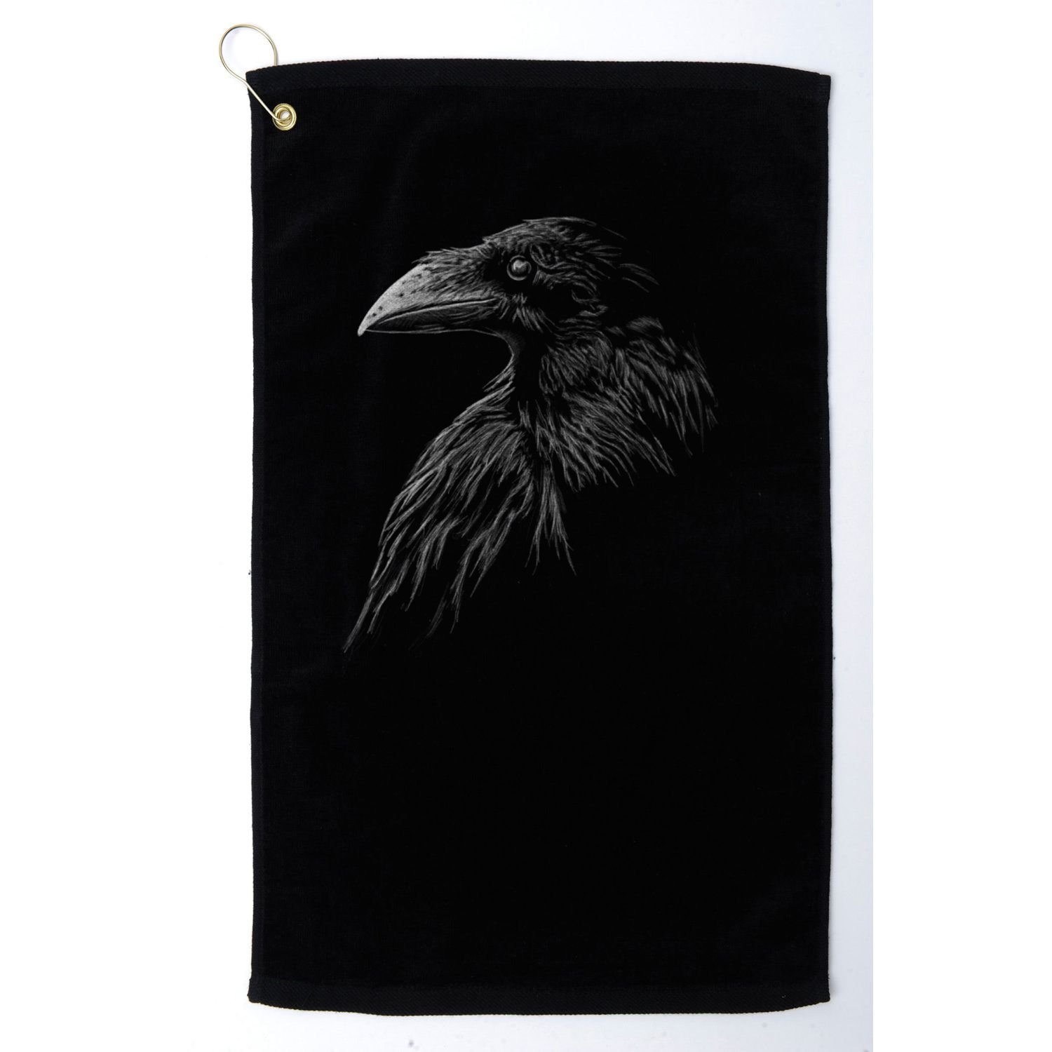 Mystical Black Raven Illustration Crow Artwork Golf Towel