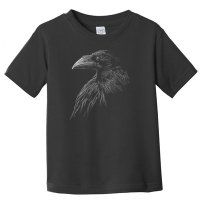 Mystical Black Raven Illustration Crow Artwork Toddler T-Shirt