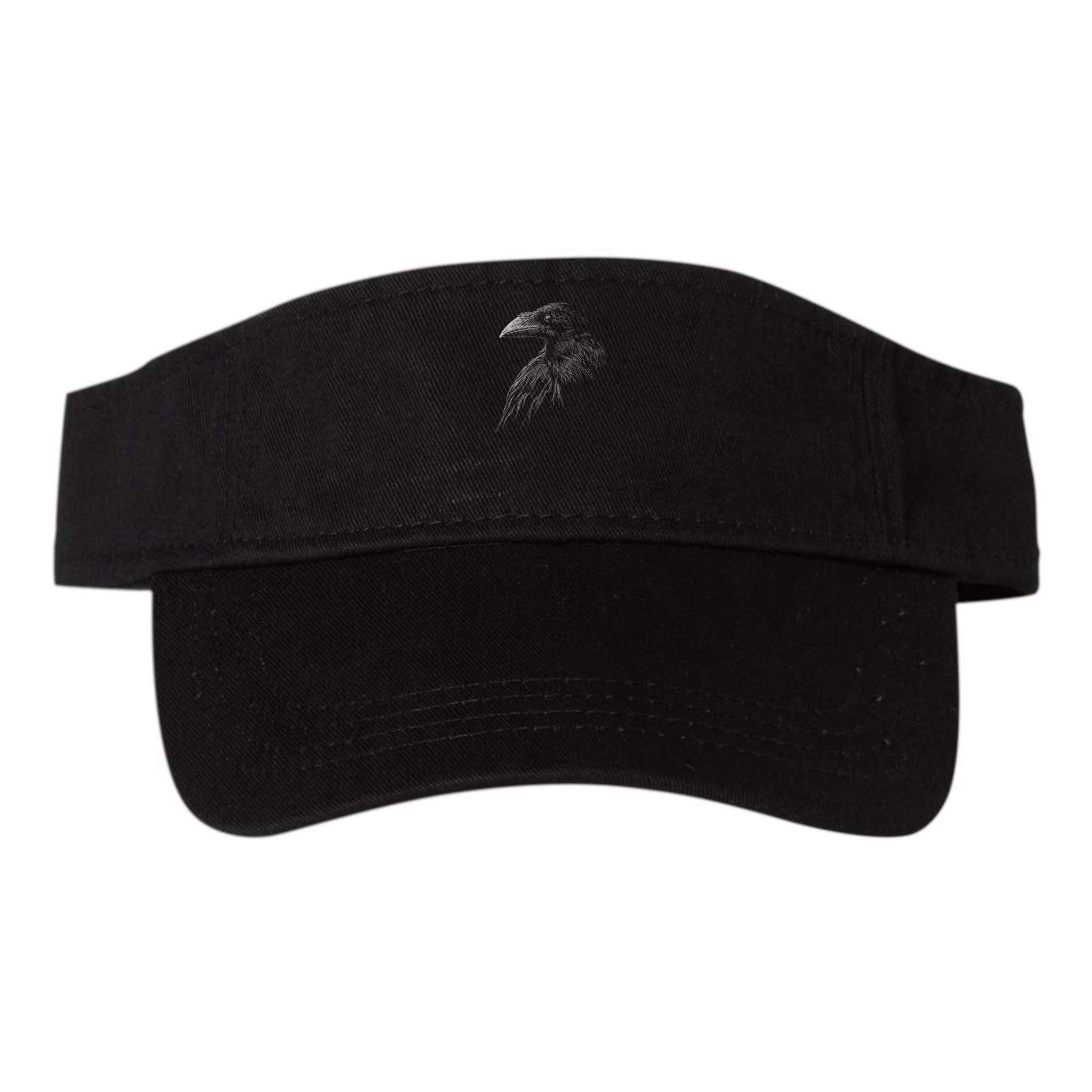 Mystical Black Raven Illustration Crow Artwork Visor