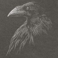 Mystical Black Raven Illustration Crow Artwork Cotton Canvas Backpack