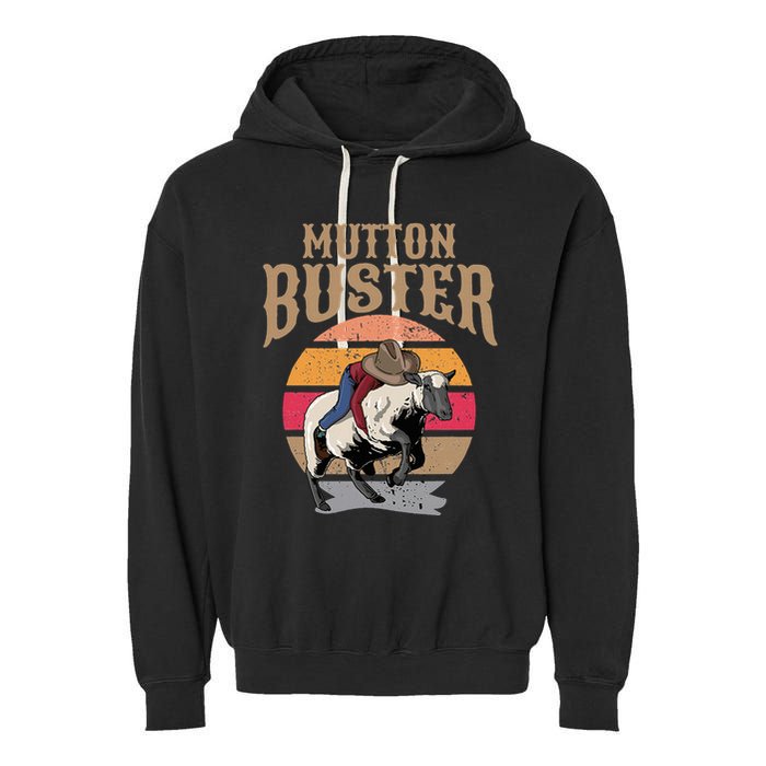 Mutton Busting Rodeo S.H.E.E.P Riding Event Buster Garment-Dyed Fleece Hoodie