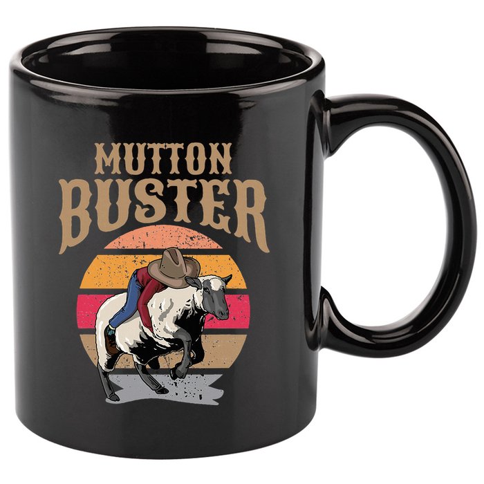 Mutton Busting Rodeo S.H.E.E.P Riding Event Buster 11oz C Handle Ceramic Mug