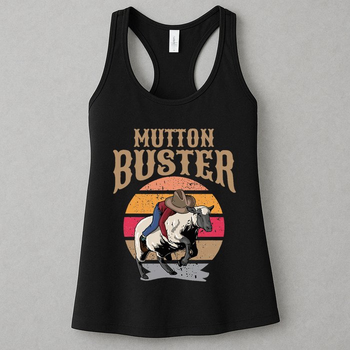 Mutton Busting Rodeo S.H.E.E.P Riding Event Buster Womens Tank Top