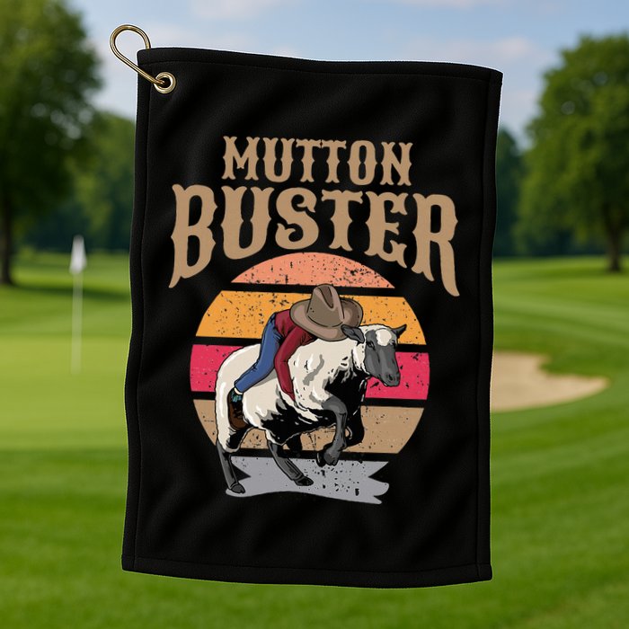 Mutton Busting Rodeo S.H.E.E.P Riding Event Buster Golf Towel