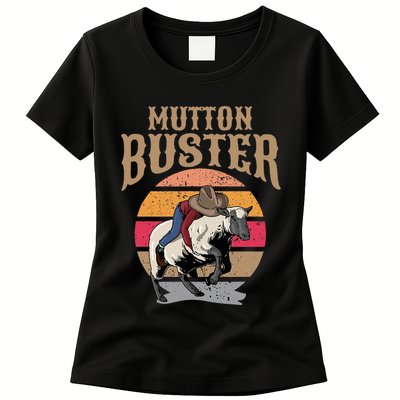 Mutton Busting Rodeo S.H.E.E.P Riding Event Buster Womens T-Shirt