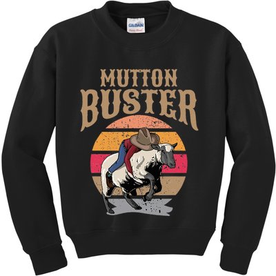 Mutton Busting Rodeo S.H.E.E.P Riding Event Buster Kids Sweatshirt