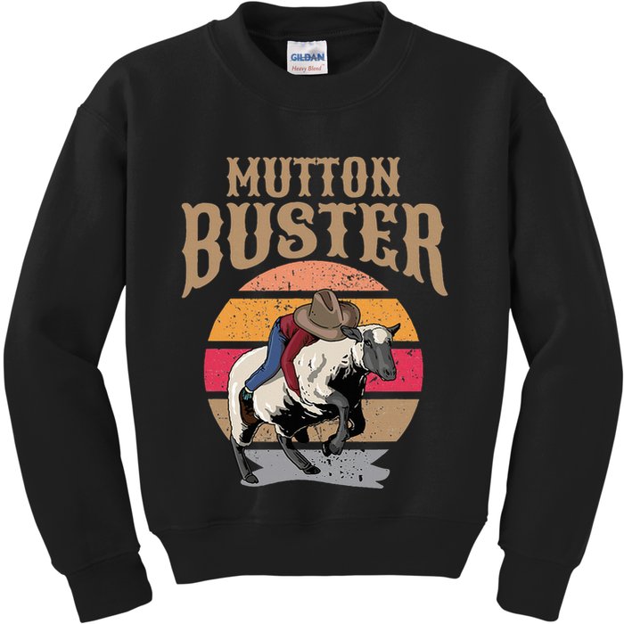 Mutton Busting Rodeo S.H.E.E.P Riding Event Buster Kids Sweatshirt