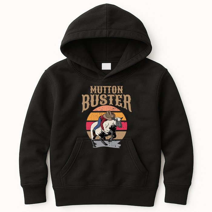Mutton Busting Rodeo S.H.E.E.P Riding Event Buster Kids Hoodie