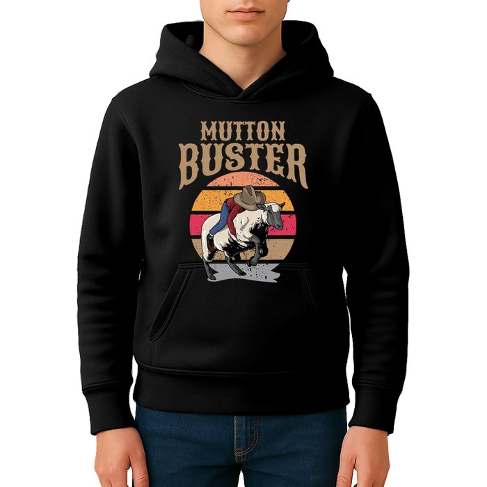Mutton Busting Rodeo S.H.E.E.P Riding Event Buster Kids Hoodie