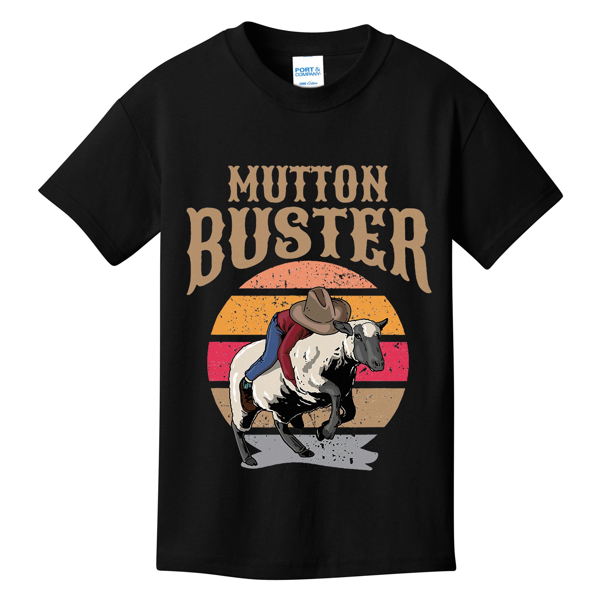 Mutton Busting Rodeo S.H.E.E.P Riding Event Buster Kids T-Shirt
