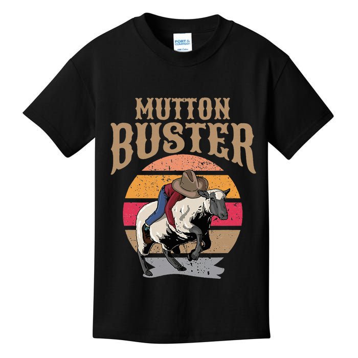 Mutton Busting Rodeo S.H.E.E.P Riding Event Buster Kids T-Shirt
