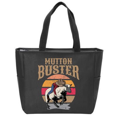 Mutton Busting Rodeo S.H.E.E.P Riding Event Buster Zip Tote Bag