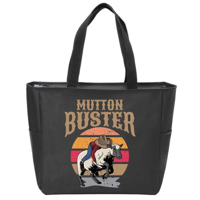 Mutton Busting Rodeo S.H.E.E.P Riding Event Buster Zip Tote Bag