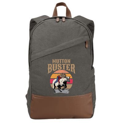 Mutton Busting Rodeo S.H.E.E.P Riding Event Buster Cotton Canvas Backpack