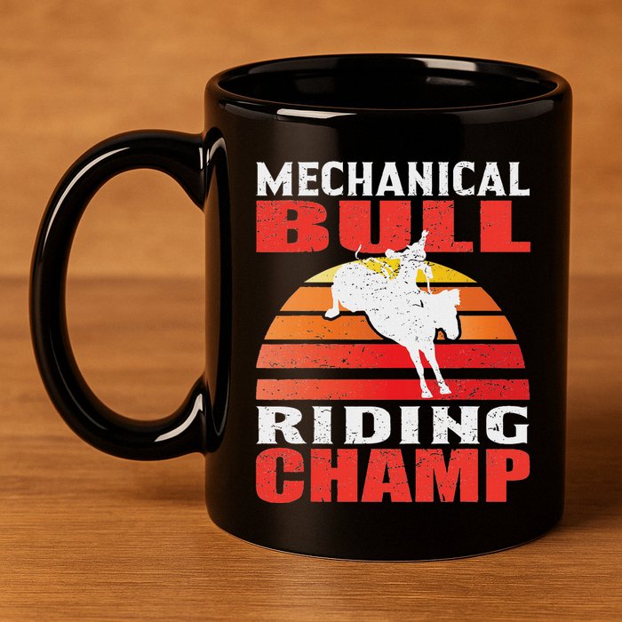 Mechanical Bull Riding 11oz C Handle Ceramic Mug