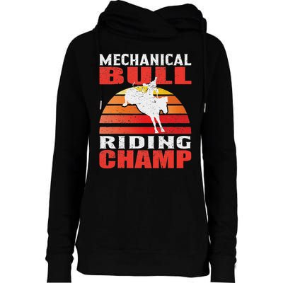Mechanical Bull Riding Womens Funnel Neck Pullover Hood