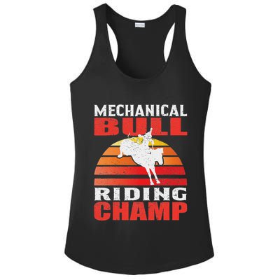 Mechanical Bull Riding Ladies PosiCharge Competitor Racerback Tank