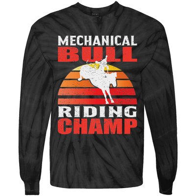 Mechanical Bull Riding Tie-Dye Long Sleeve Shirt