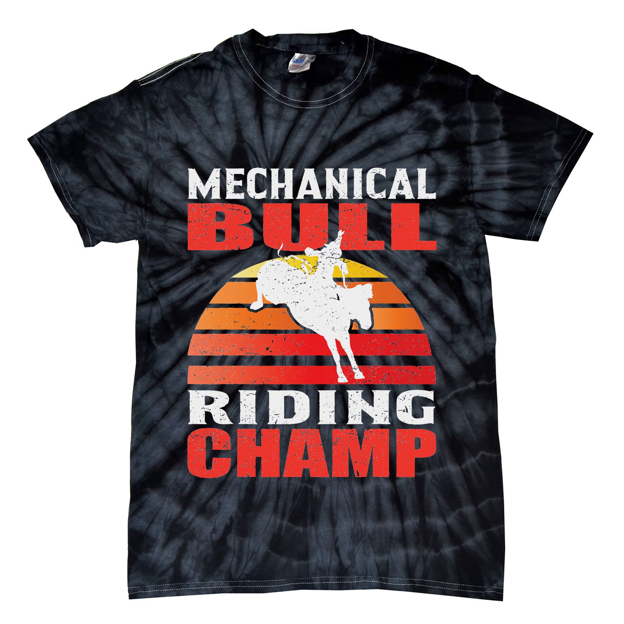 Mechanical Bull Riding Tie-Dye T-Shirt