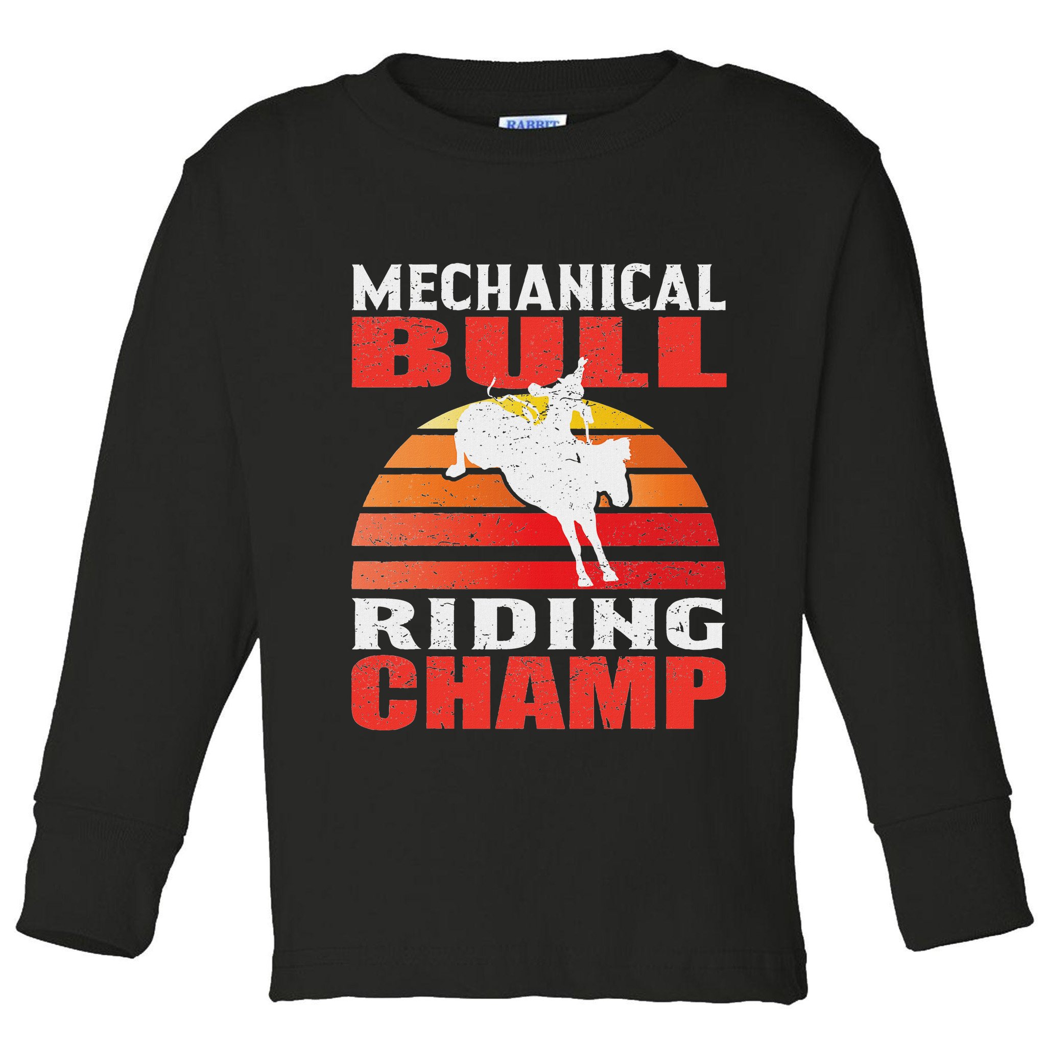 Mechanical Bull Riding Toddler Long Sleeve Shirt