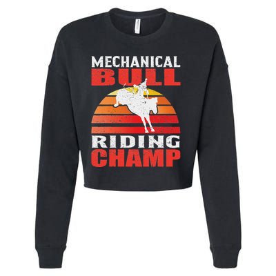 Mechanical Bull Riding Cropped Pullover Crew