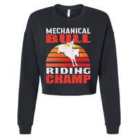 Mechanical Bull Riding Cropped Pullover Crew