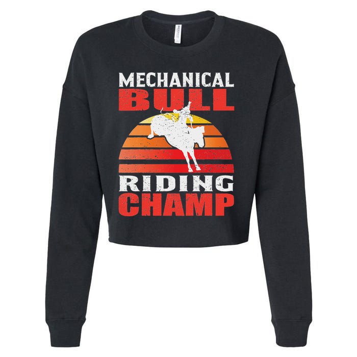 Mechanical Bull Riding Cropped Pullover Crew