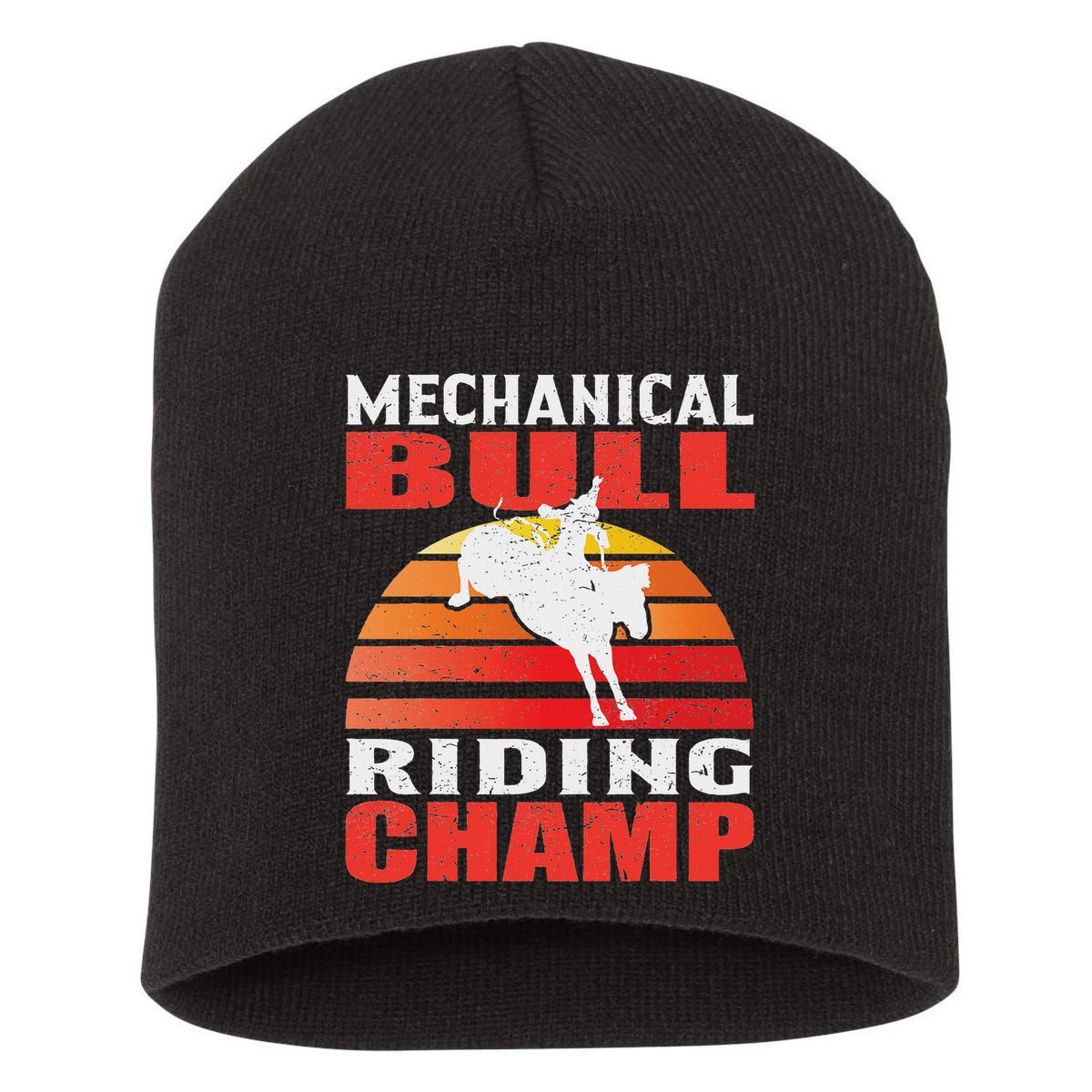 Mechanical Bull Riding Short Acrylic Beanie