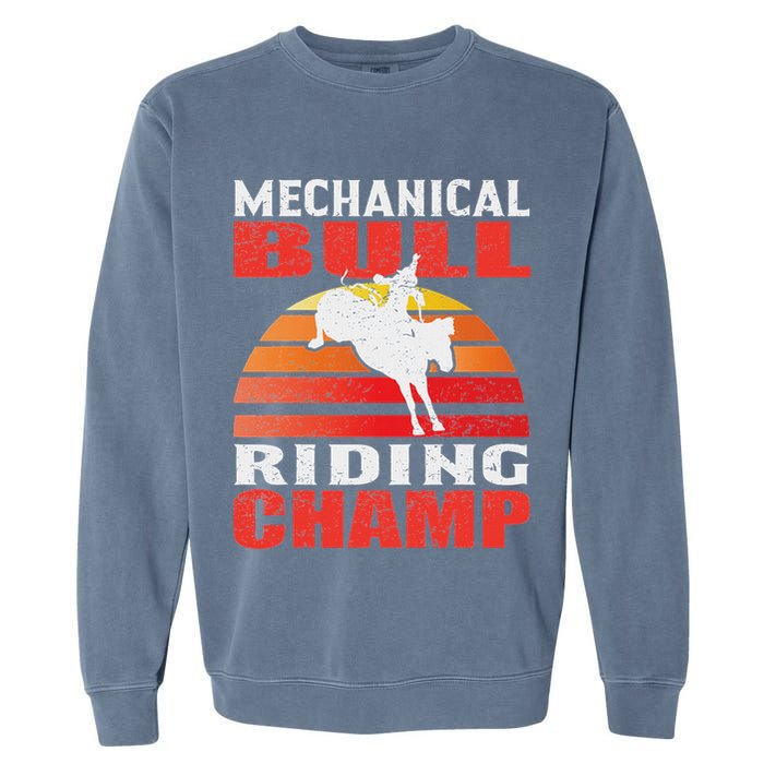 Mechanical Bull Riding Garment-Dyed Sweatshirt
