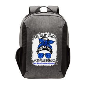 Messy Bun Ribbon Stop Child Abuse Prevention Awareness Month Vector Backpack