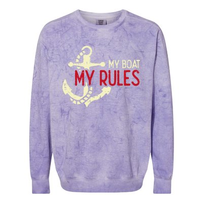 My Boat Rules Pocket Captain Owner Colorblast Crewneck Sweatshirt