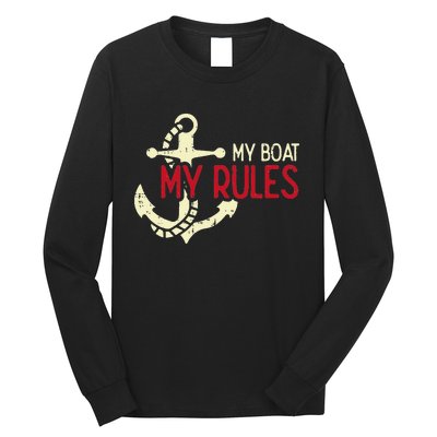 My Boat Rules Pocket Captain Owner Long Sleeve Shirt