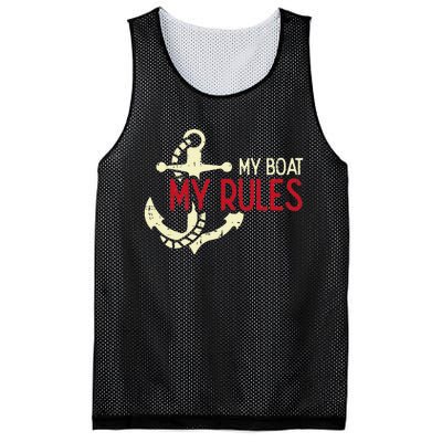 My Boat Rules Pocket Captain Owner Mesh Reversible Basketball Jersey Tank