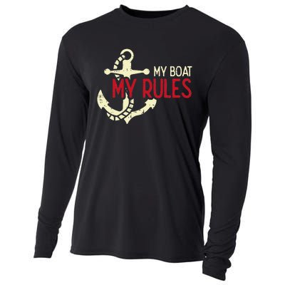 My Boat Rules Pocket Captain Owner Cooling Performance Long Sleeve Crew