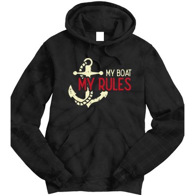 My Boat Rules Pocket Captain Owner Tie Dye Hoodie