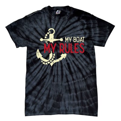 My Boat Rules Pocket Captain Owner Tie-Dye T-Shirt