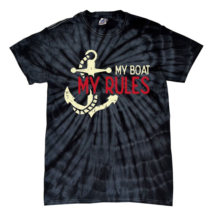 My Boat Rules Pocket Captain Owner Tie-Dye T-Shirt